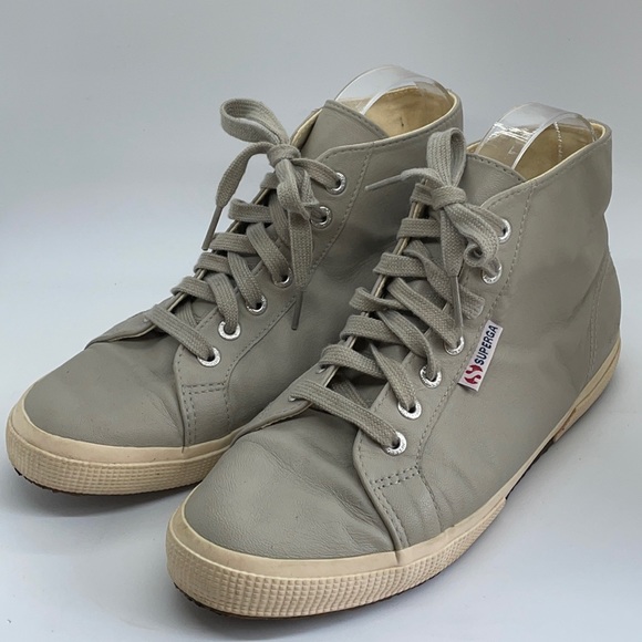Superga x Madewell Gray Leather High Tops 8.5 - Picture 1 of 6